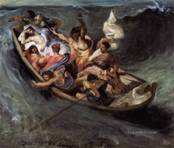  Romantic Canvas - Christ on the Lake of Gennezaret sketch Romantic Eugene Delacroix